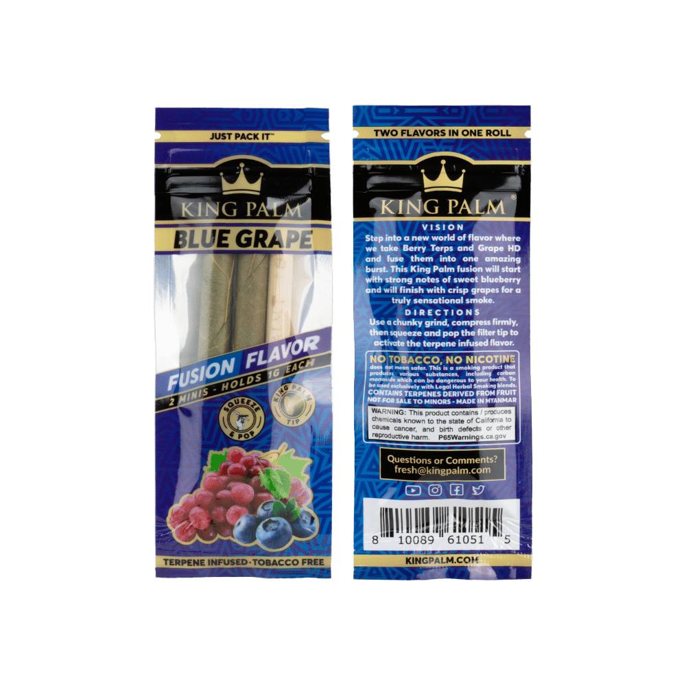 King Palm 2 Mini Rolls Blue Grape
