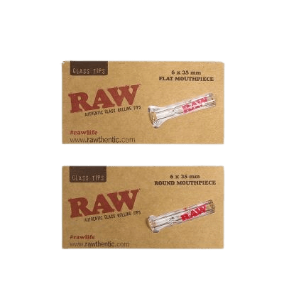 RAW Glass Tips 6x35mm Flat/Round Mouthpiece - Gas Station